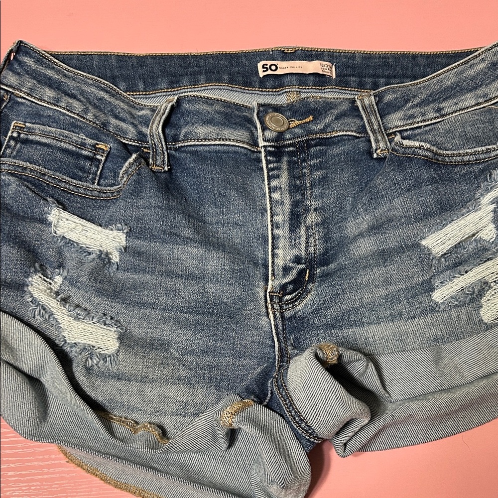 SO Blue Denim Cutoff Shorts